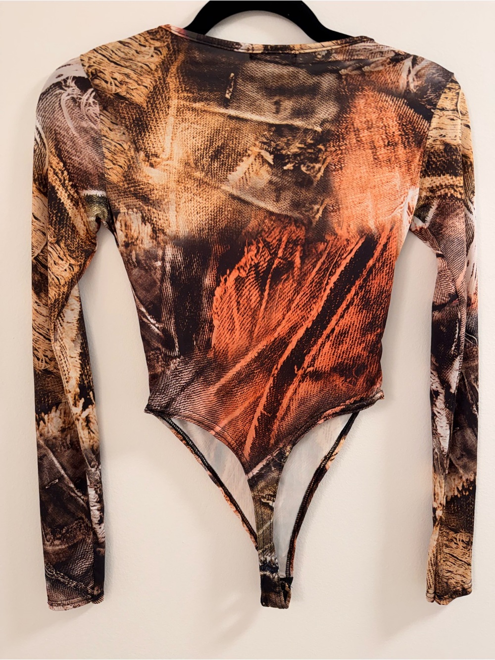 PrettyLittleThing Worn Denim Bodysuit NWT - Picture 2 of 4